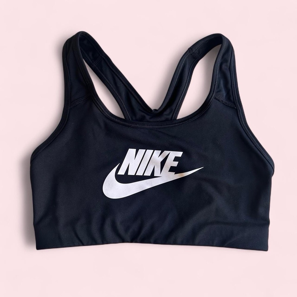 Nike Dri-FIT Women's Black Racerback Sports Bra Medium Support Size M